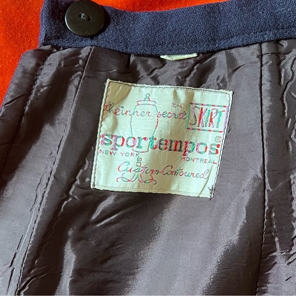 Gorgeous Vintage Mod wool 60s skirt wrap around fully lined sz med button front - Picture 4 of 10